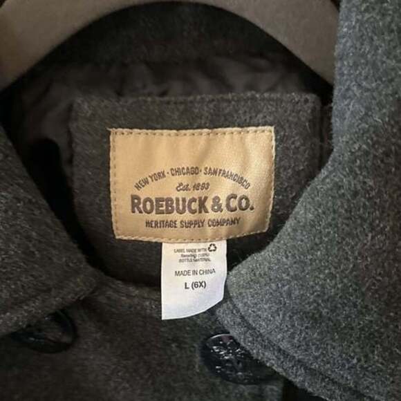 Girls Gray Single Breast Peacoat Button Up Pockets Winter Dress Jacket size 6X - Picture 2 of 3